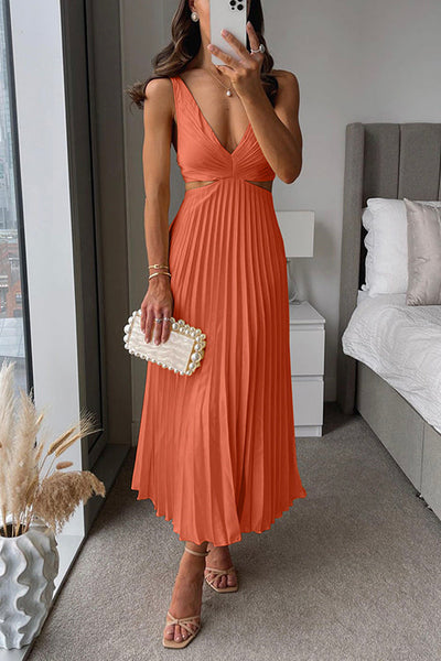 Maliora | Elegantes Plissiertes Maxikleid