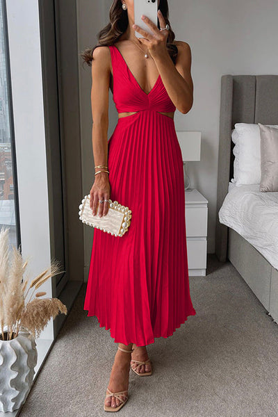 Maliora | Elegantes Plissiertes Maxikleid
