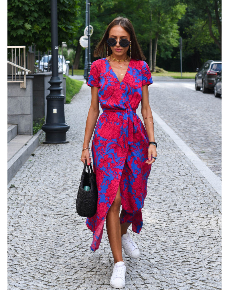 Talea | Geblümtes Wickel-Midikleid