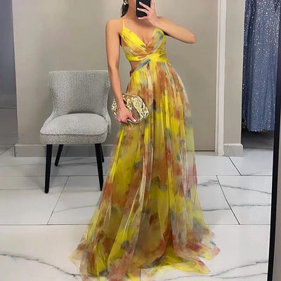 Thalina | Zauberhaftes Maxikleid mit Blumenprint