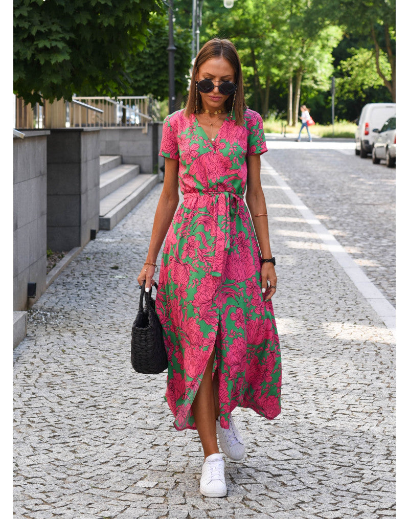 Talea | Geblümtes Wickel-Midikleid