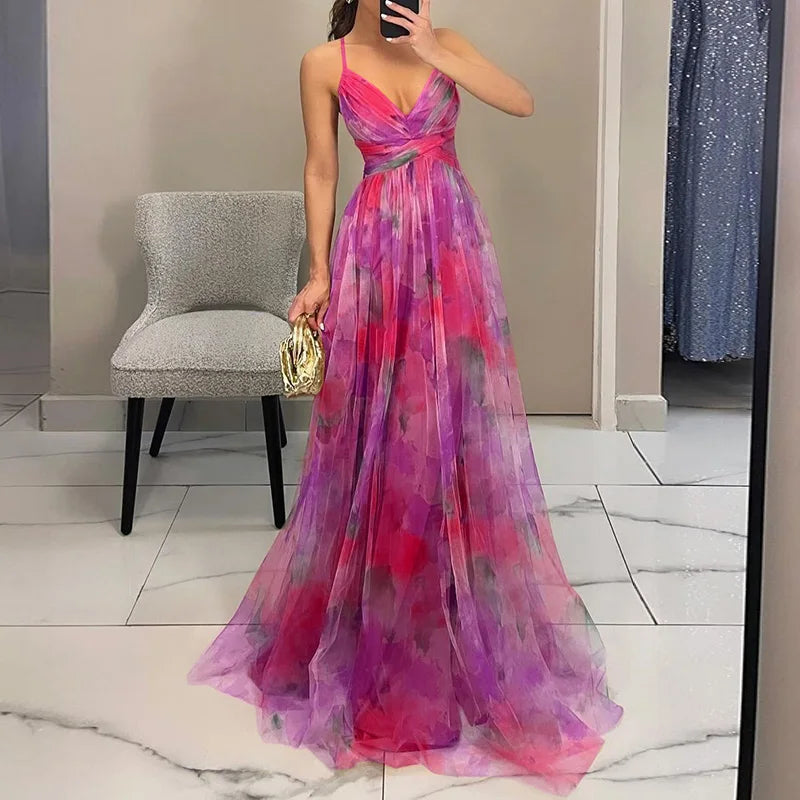 Thalina | Zauberhaftes Maxikleid mit Blumenprint