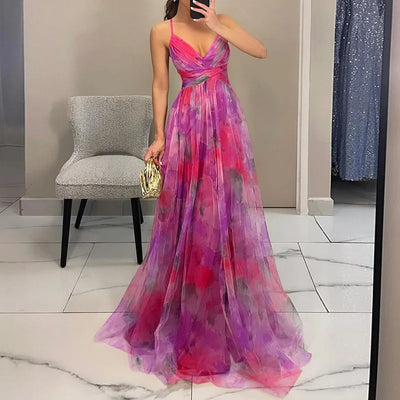 Thalina | Zauberhaftes Maxikleid mit Blumenprint