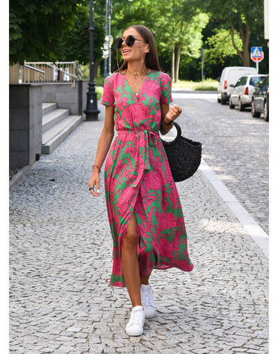 Talea | Geblümtes Wickel-Midikleid