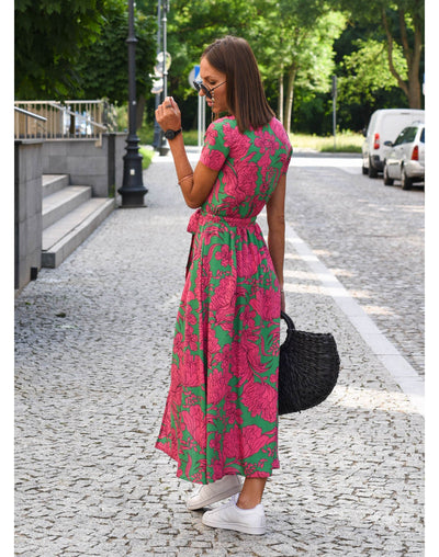 Talea | Geblümtes Wickel-Midikleid