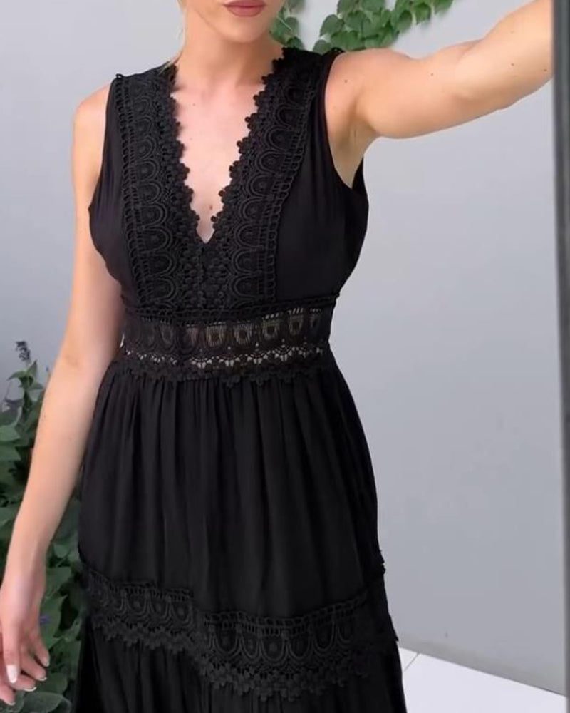 Ismène | Elegantes Spitzenkleid mit V-Ausschnitt