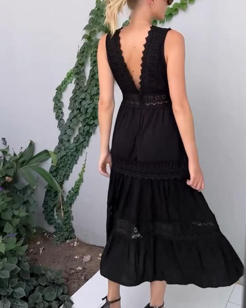 Ismène | Elegantes Spitzenkleid mit V-Ausschnitt