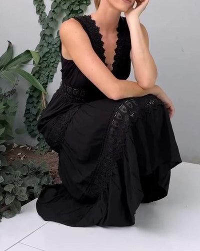 Ismène | Elegantes Spitzenkleid mit V-Ausschnitt