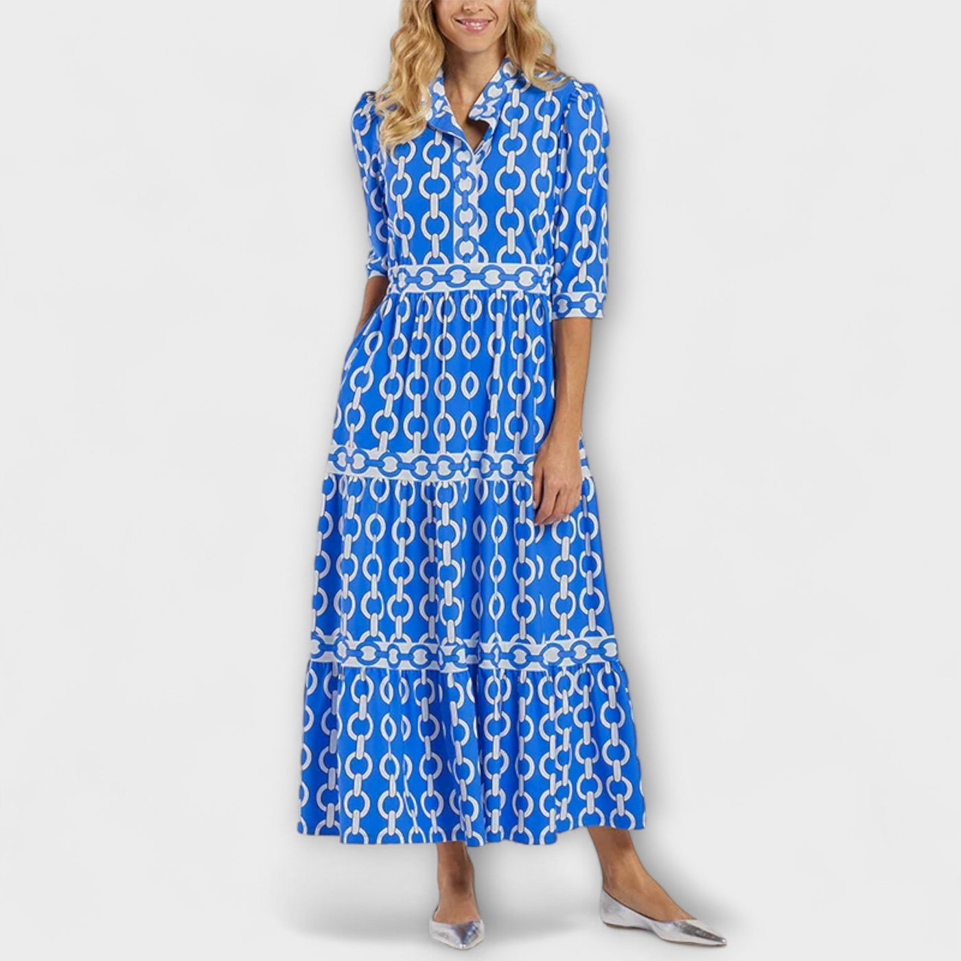 Lunedra | Midikleid mit Kettenmuster