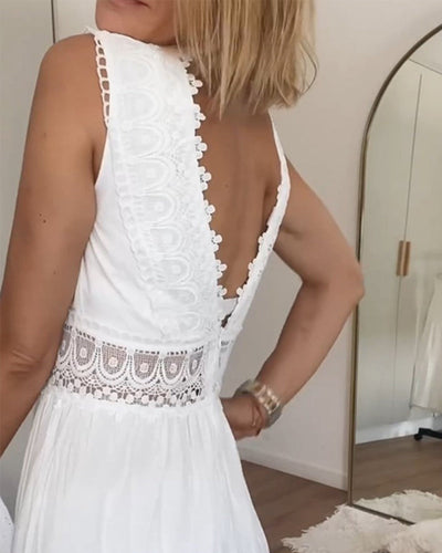 Ismène | Elegantes Spitzenkleid mit V-Ausschnitt