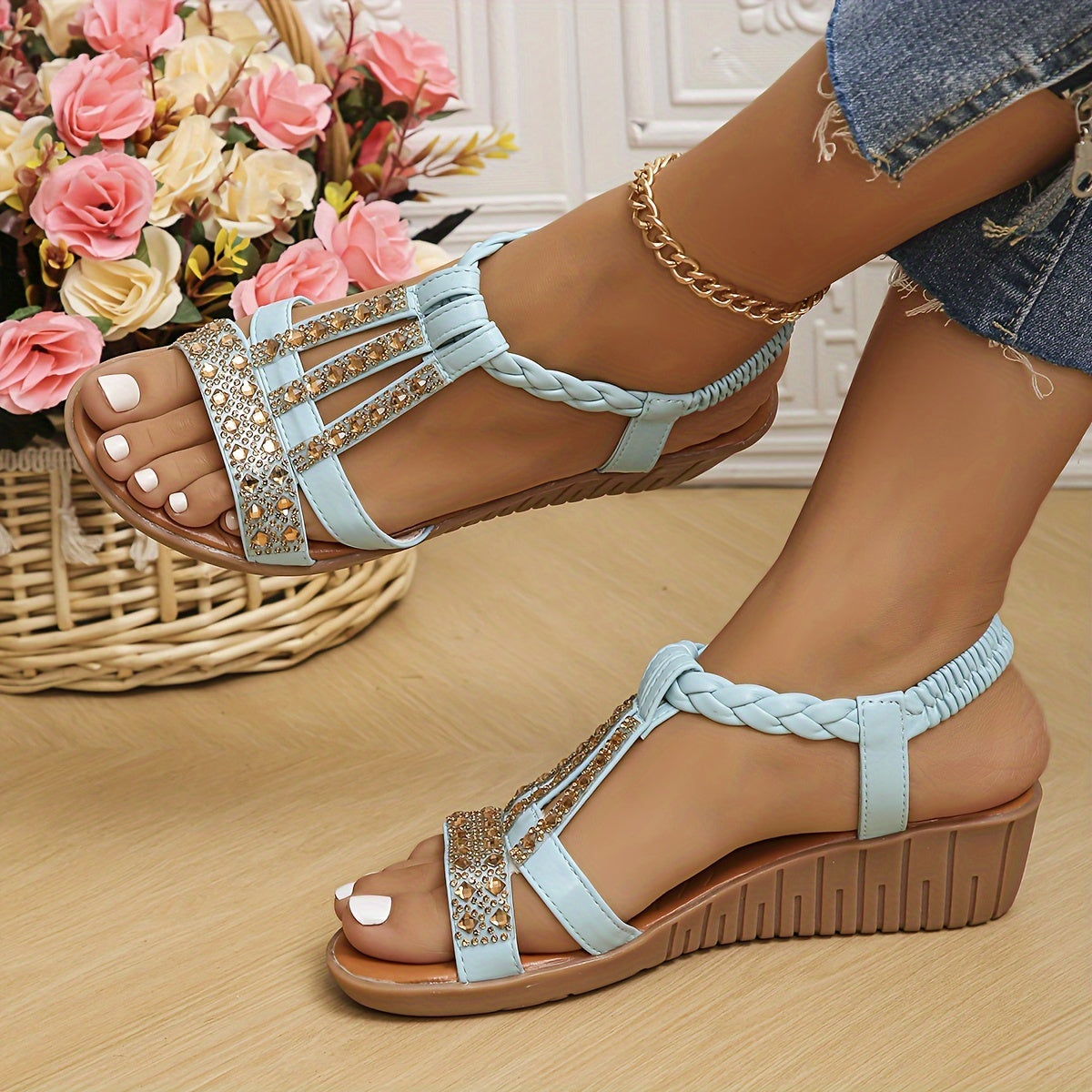 Javina | Orthopädische Keilsandalen im Ibiza-Stil