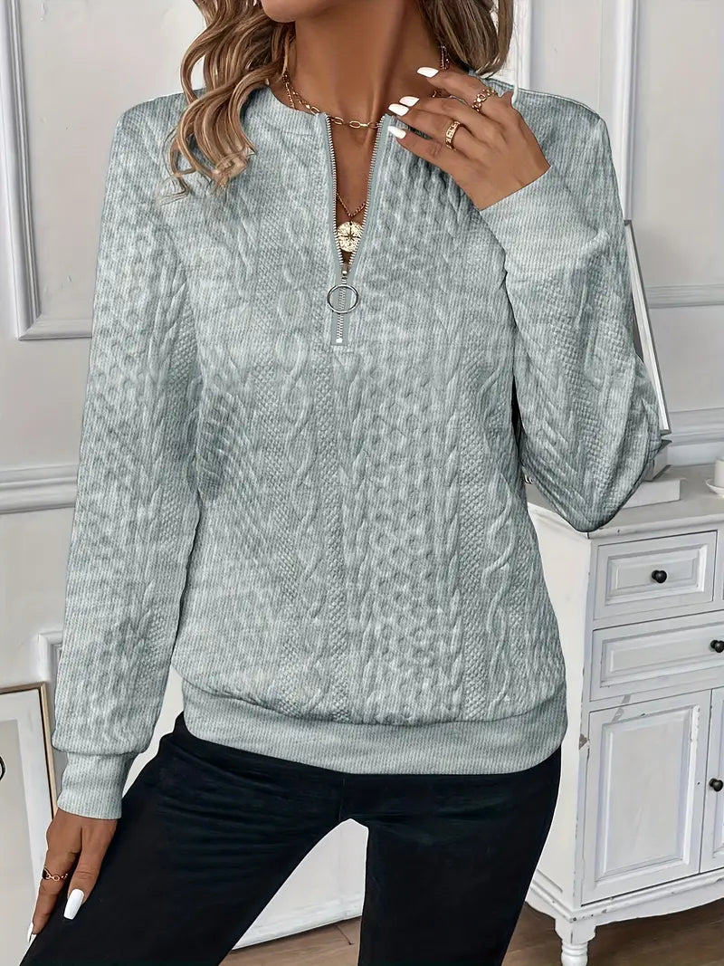 Renhild | Eleganter Pullover mit Reißverschluss