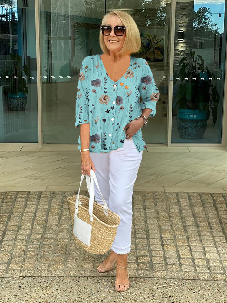 Idelinde | Elegante Bluse mit Blumenmuster
