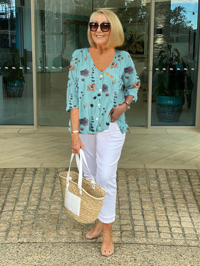 Idelinde | Elegante Bluse mit Blumenmuster