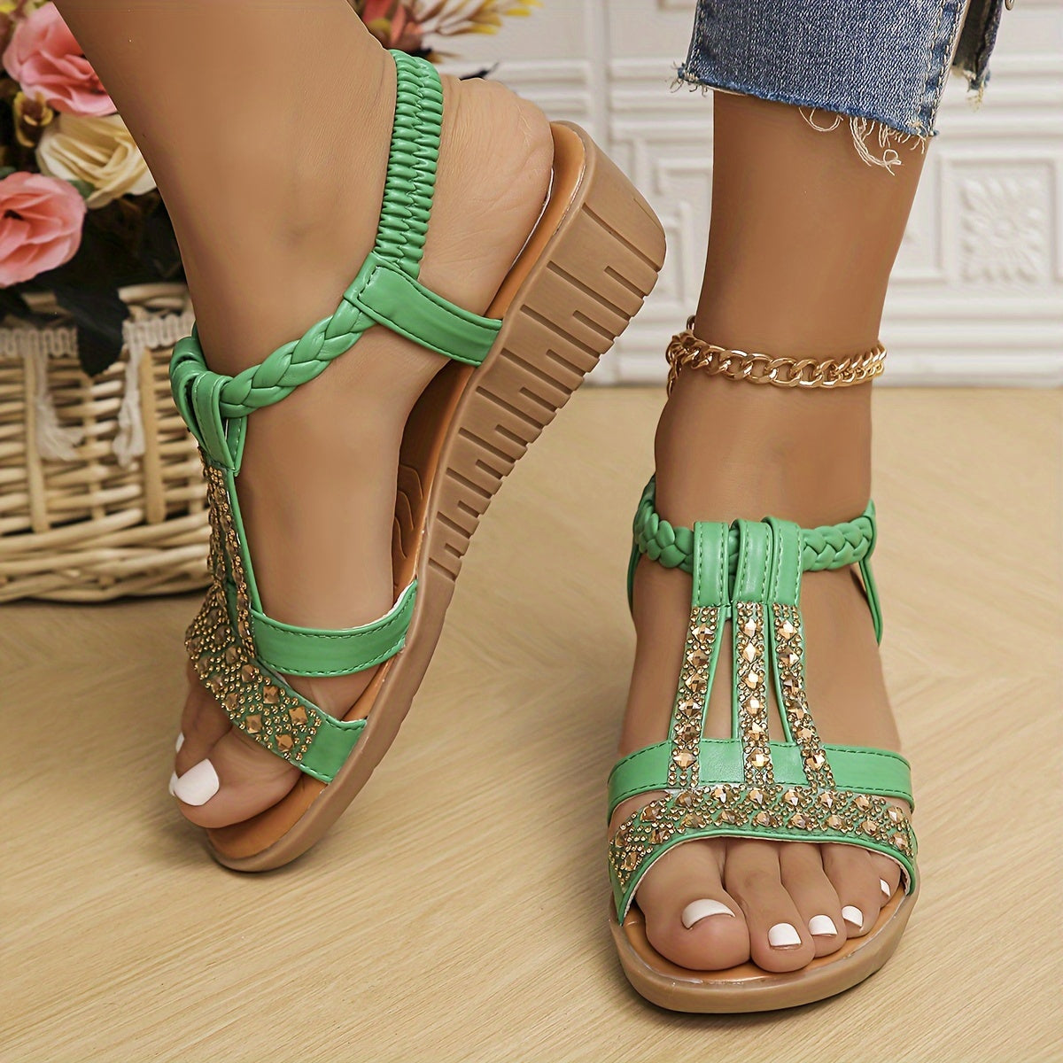 Javina | Orthopädische Keilsandalen im Ibiza-Stil