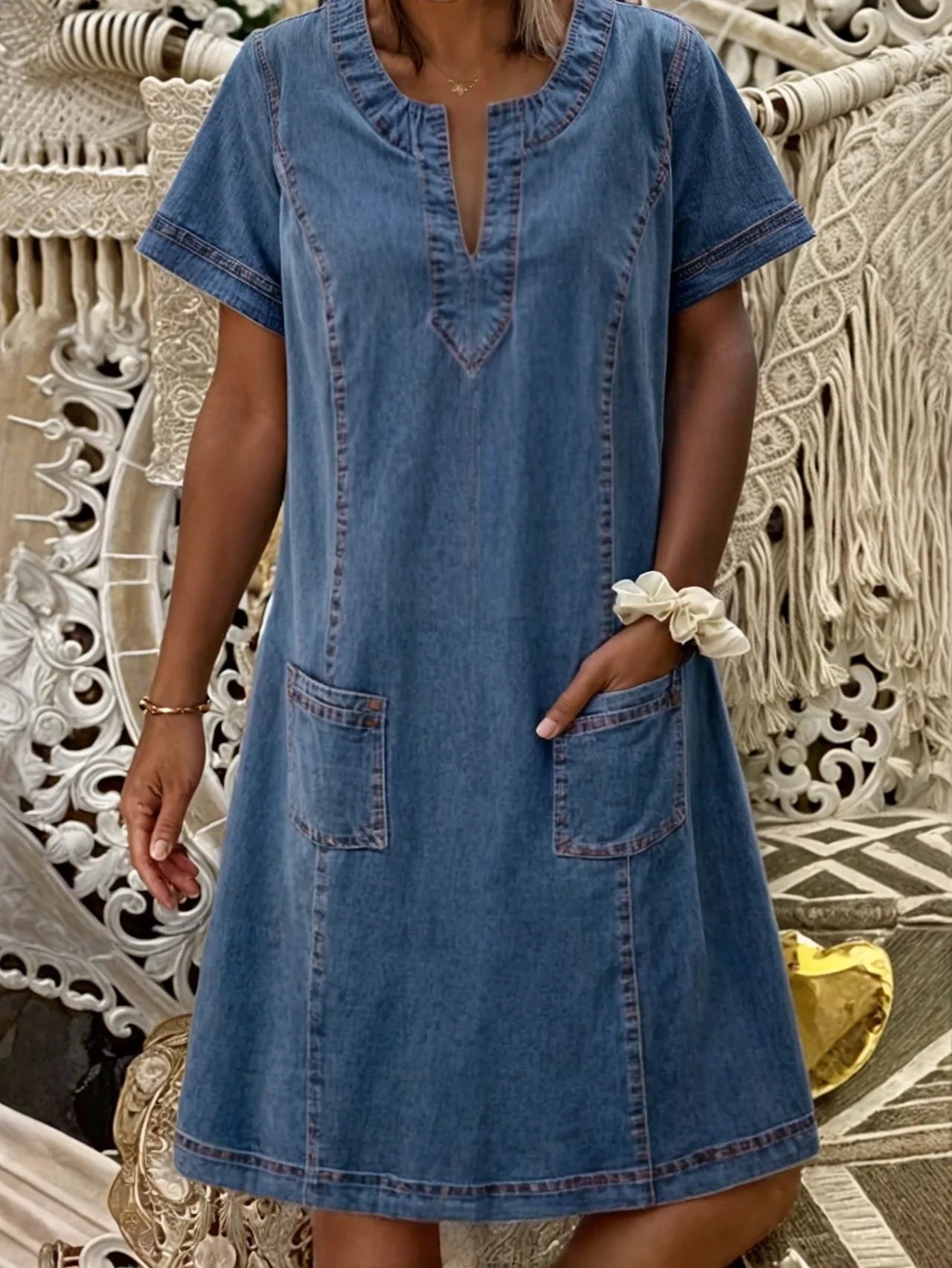 Vionara | Weiches Denimkleid