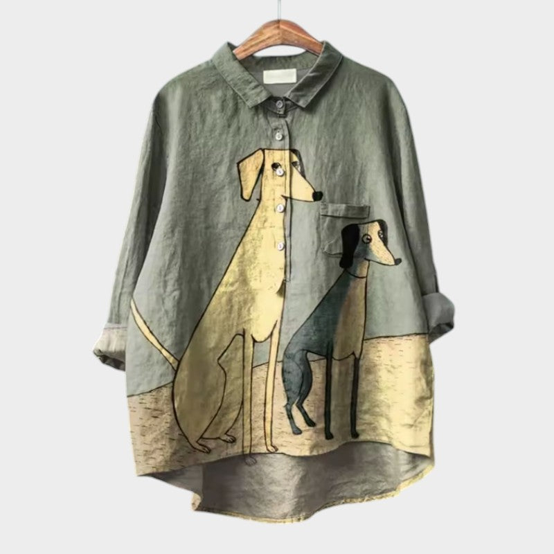 Lisbeth | Oversize-Hemd mit Hunde-Design