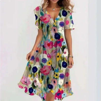Brunhilde | Elegantes Kleid mit V-Ausschnitt