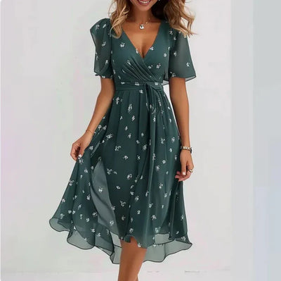 Brunhilde | Elegantes Kleid mit V-Ausschnitt