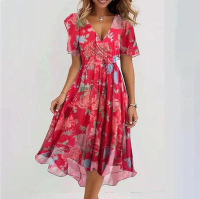 Brunhilde | Elegantes Kleid mit V-Ausschnitt