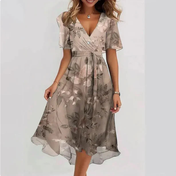 Brunhilde | Elegantes Kleid mit V-Ausschnitt