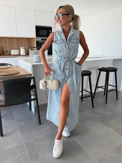 Romina | Maxi-Jeanskleid mit Stil