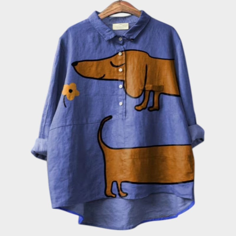 Lisbeth | Oversize-Hemd mit Hunde-Design