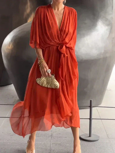 Adelheid | Leichtes Midi-Kleid Seidenchiffon