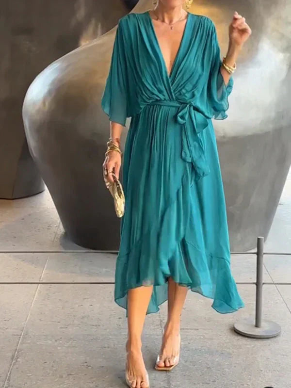 Adelheid | Leichtes Midi-Kleid Seidenchiffon