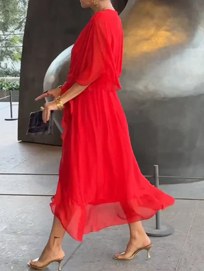 Adelheid | Leichtes Midi-Kleid Seidenchiffon