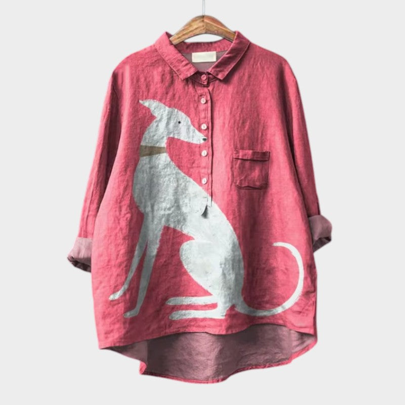 Lisbeth | Oversize-Hemd mit Hunde-Design
