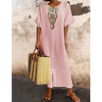 Melurina | Besticktes Kleid mit Schlitz