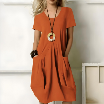 Gertrudis | Elegantes Baumwollkleid mit Bauchkaschierung